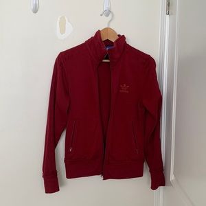Adidas red zip-up jacket/jersey